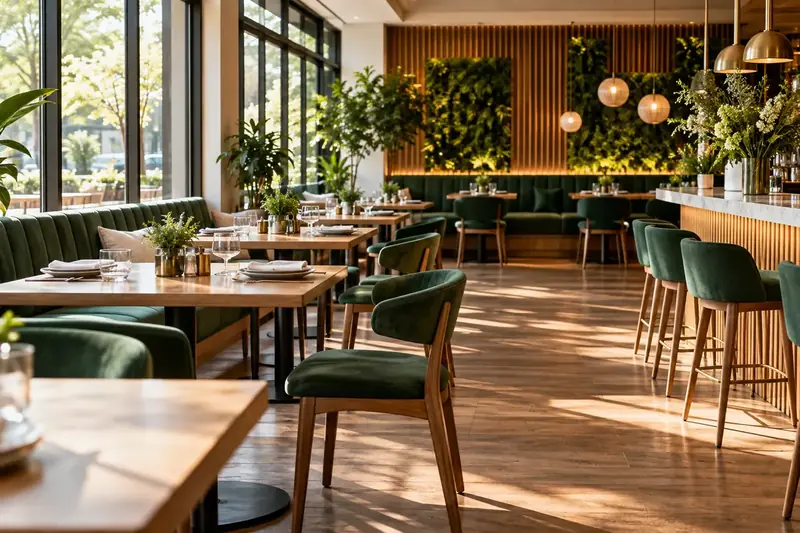 Imagem ilustrativa: Ambiente de restaurante limpo e organizado